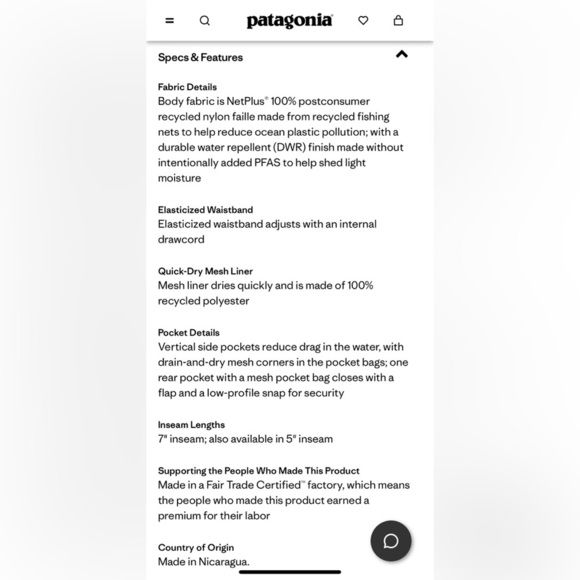 NWT Patagonia Men's Baggies™ Longs - 7" shorts sz XXL - Picture 8 of 8